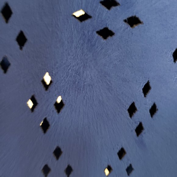 Soprano Blue Faux Suede Scallop Crop Blouse Tank Top - Picture 7 of 7